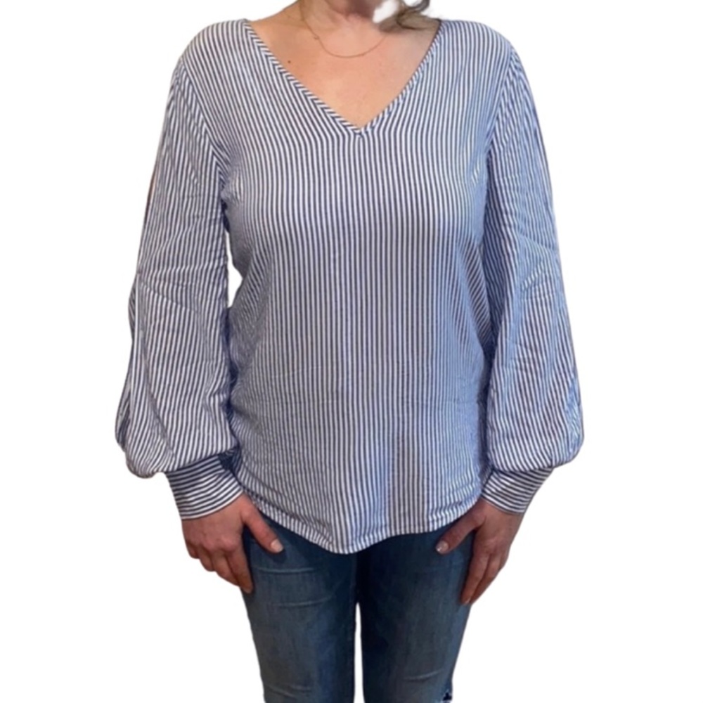 Banana Republic blue & white striped tunic